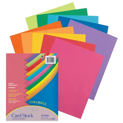 Pacon Card Stock, Assorted Colors, 8-1/2