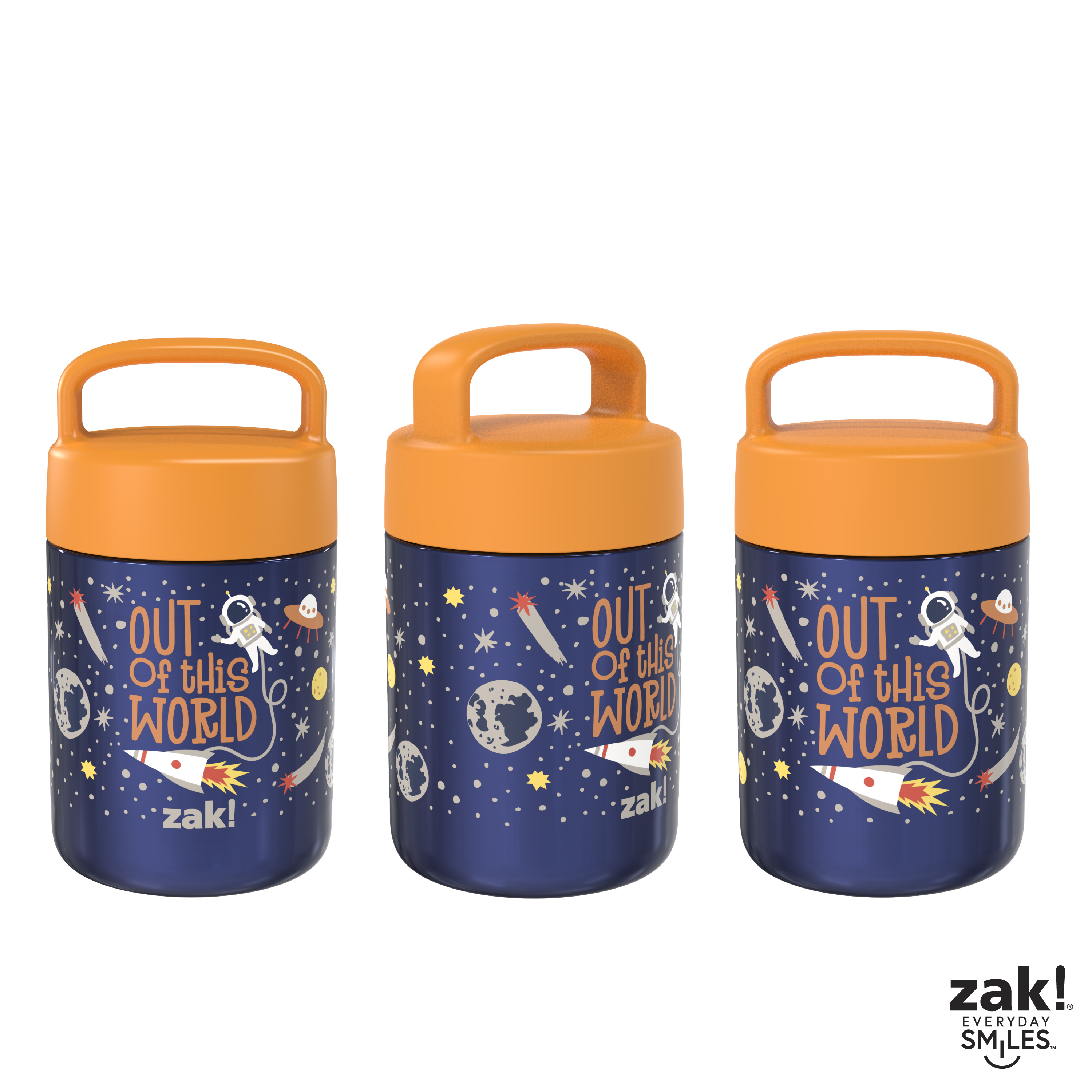 Zak Lunch! Reusable Vacuum Insulated Stainless Steel Food Container, Outer Space slideshow image 4