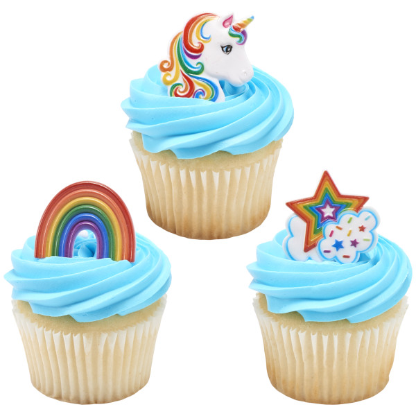 Rainbow Unicorn Assortment Cupcake Rings