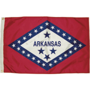 Durawavez Nylon Outdoor Flag with Heading & Grommets, Arkansas, 3ft x 5ft
