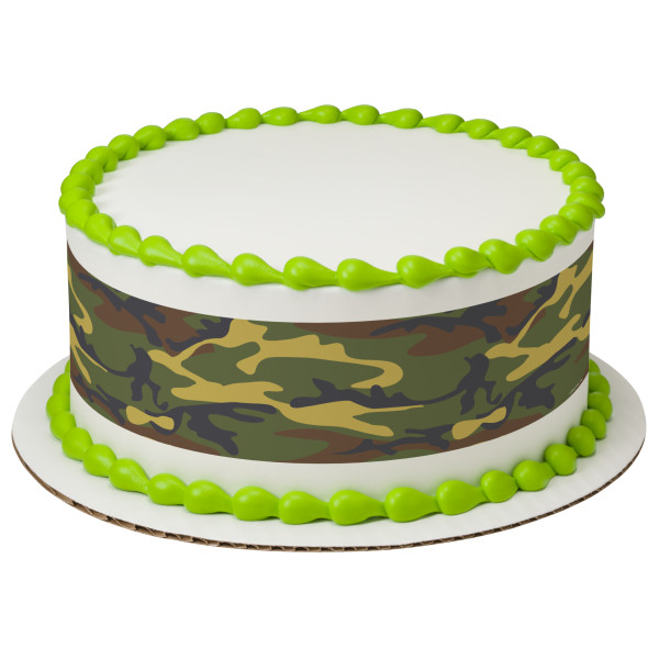 Green Camo PhotoCake® Edible Image® Strips