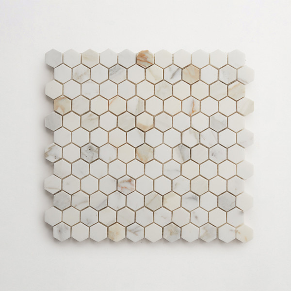 clé calacatta gold | hex mosaic sheet 