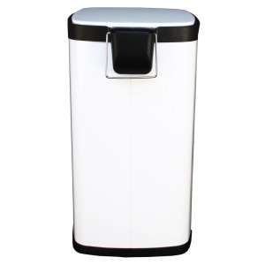 Impact, Step-On, 4.5 gal, Metal, White, Rectangle, Receptacle