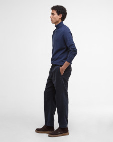 Maglione a collo alto con risvolto Hector Navy Marl