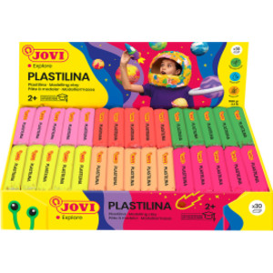 Plastilina Modeling Clay, Display Box of 30 Bars, Neon Colors