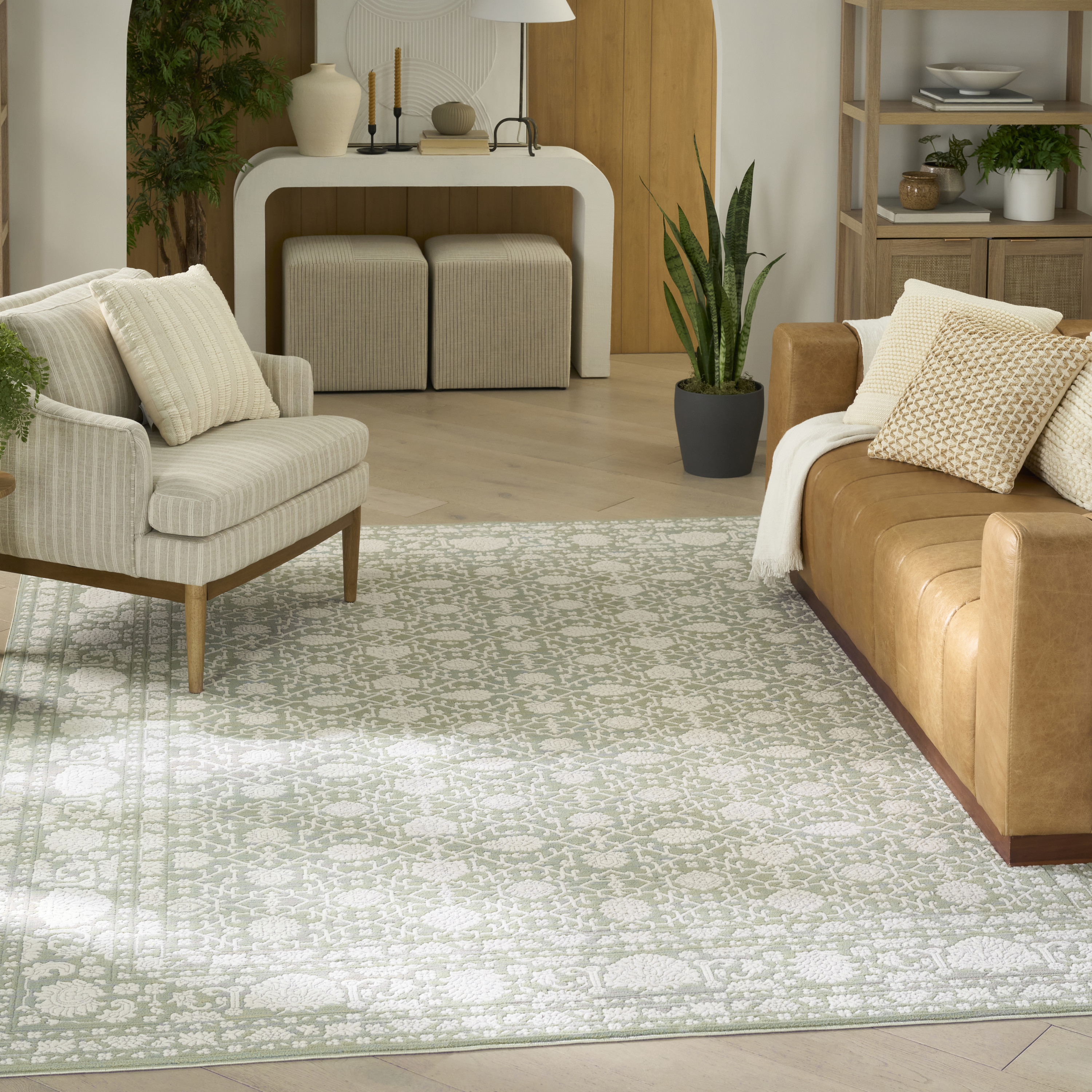 Nourison Grace 5'3" x 7'3" Sage Vintage Indoor Rug