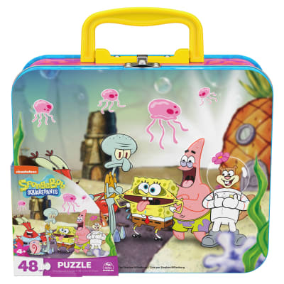 Spongebob Squarepants 48-Piece Puzzle in Tin with Handle, for Families and Kids Ages 4 and up