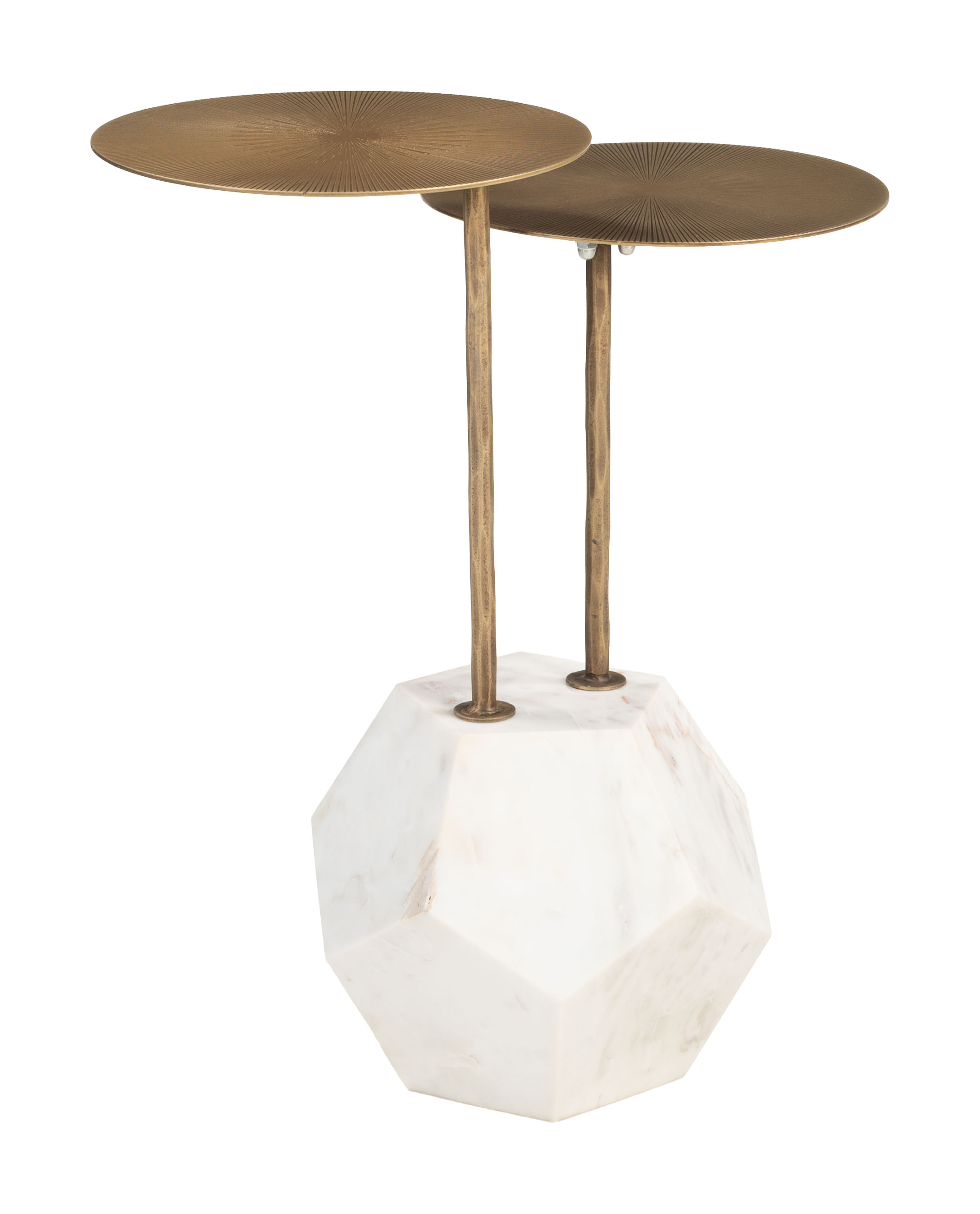 Anten Side Table Brass & White product image
