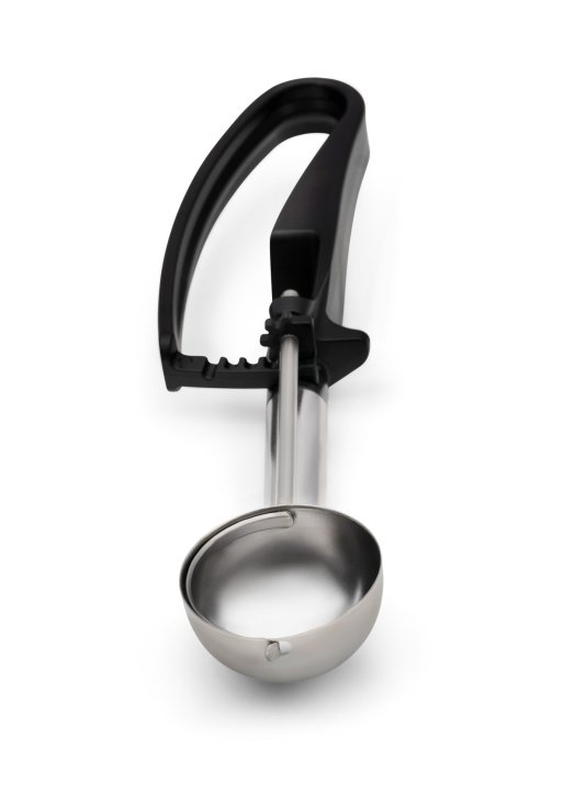 1.13-ounce extended-length disher with black squeeze handle