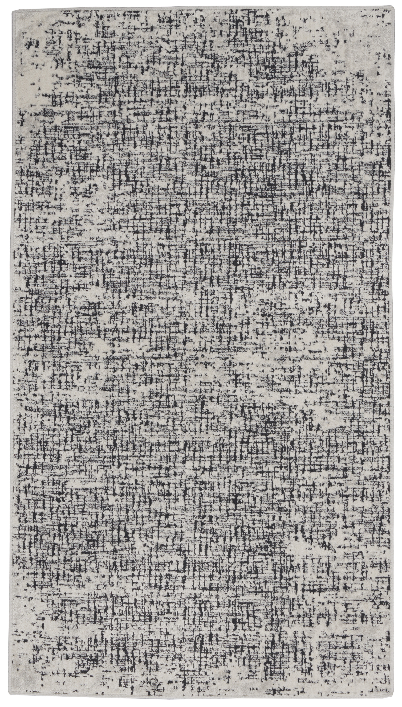 Calvin Klein CK970 Vapor 2'2" x 3'9" Ivory Black Modern Indoor Rug