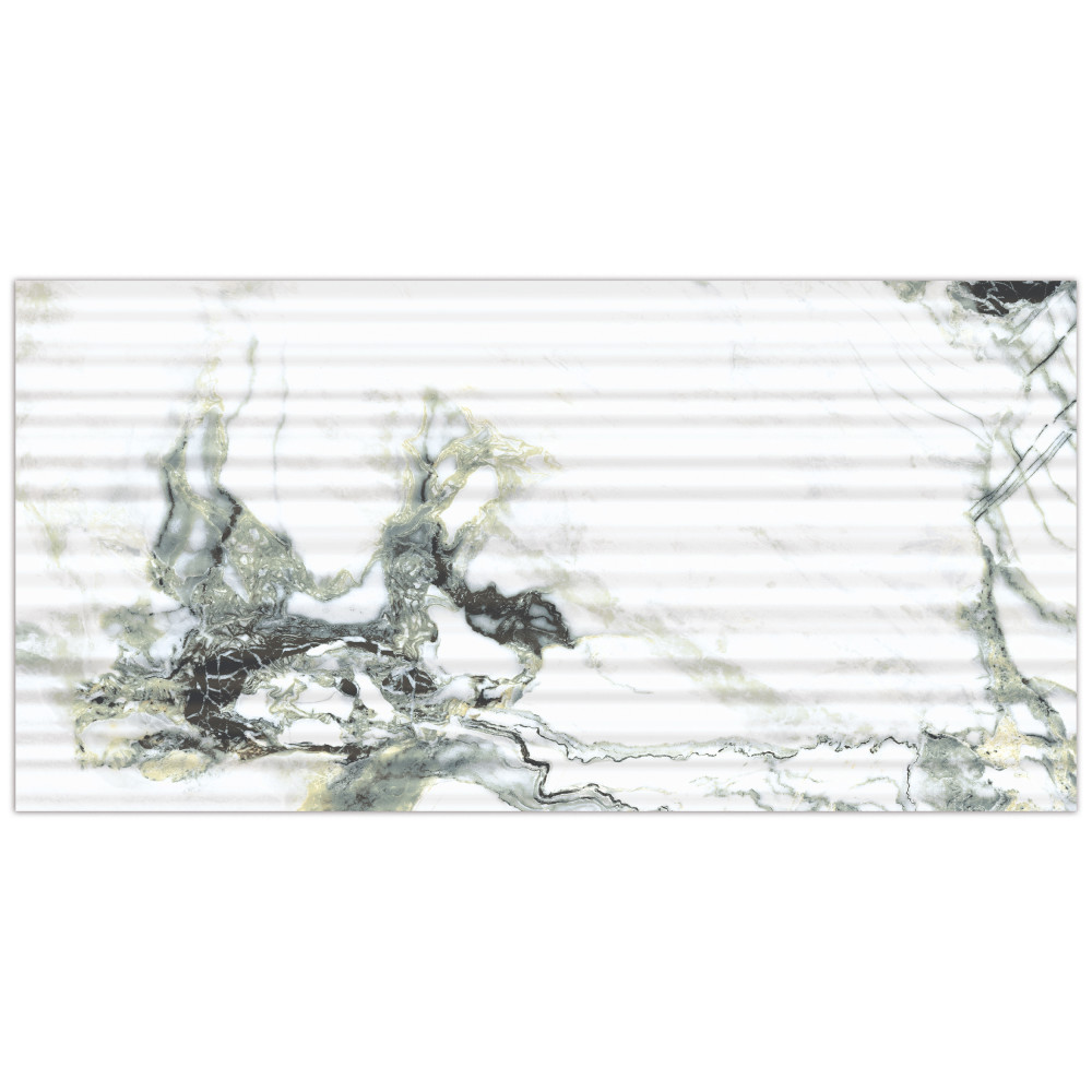 Touche Pleated Deco Jade 11-3/4 in. x 23-1/2 in. Porcelain Floor and Wall Tile