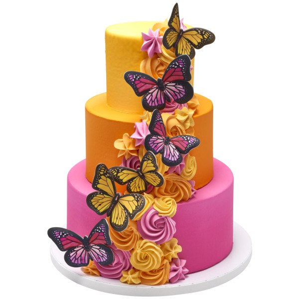 Yellow And Pink Butterflies Gum Paste