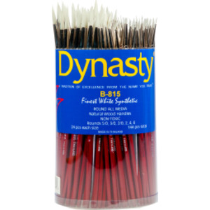 Finest White Synthetic Round Brush Canister, 144 Brushes