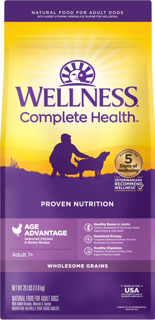 Wellness Complete Health Grained Age Advantage Deboned Chicken & Barley Front packaging
