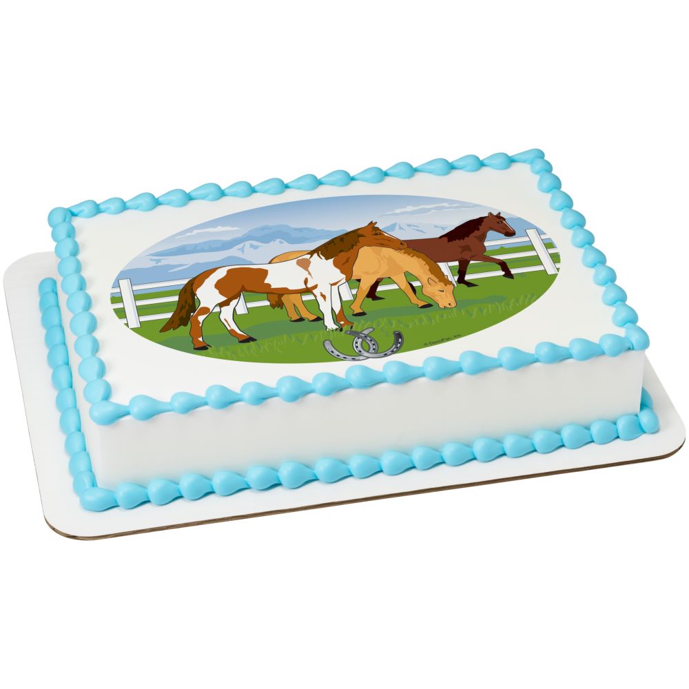 Image Cake Grazing Horses