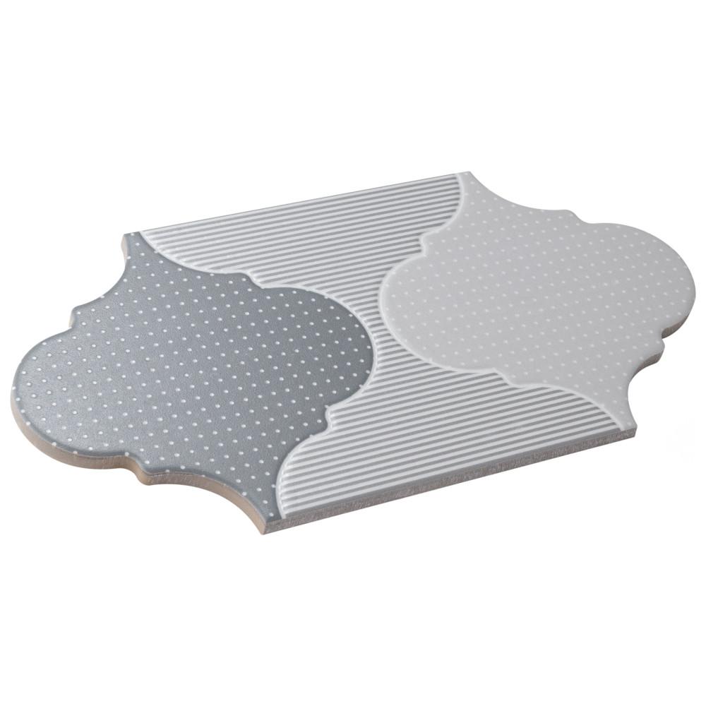 Apreggio Rondo Provenzal Grey 6-1/4 in. x 12-3/4 in. Porcelain Floor and Wall Tile