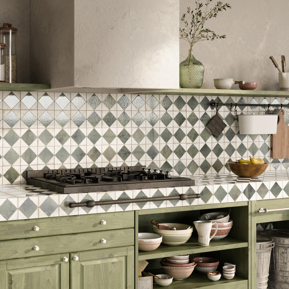 Kings Arles Green 13 in. x 13 in. Ceramic Floor and Wall Tile