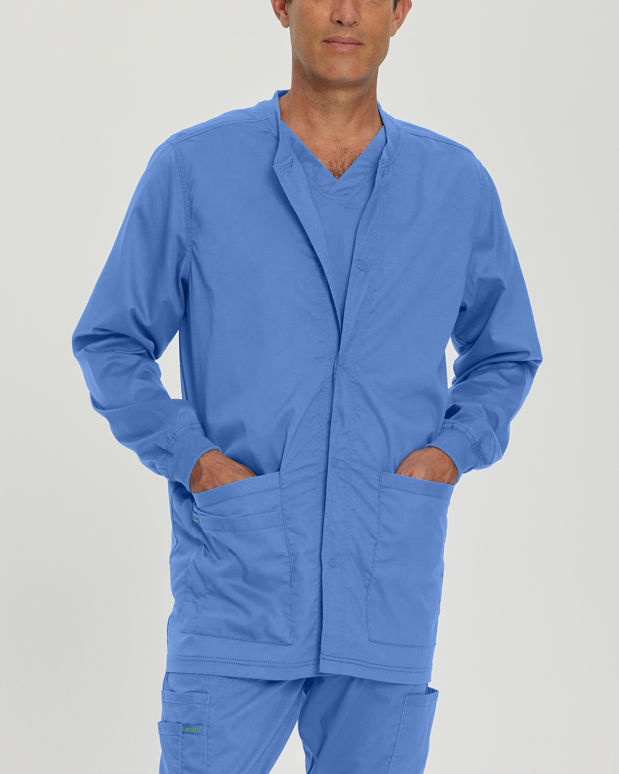 Landau ProFlex Endure Men‘s 3-Pocket Warm-Up Scrub Jacket-Landau