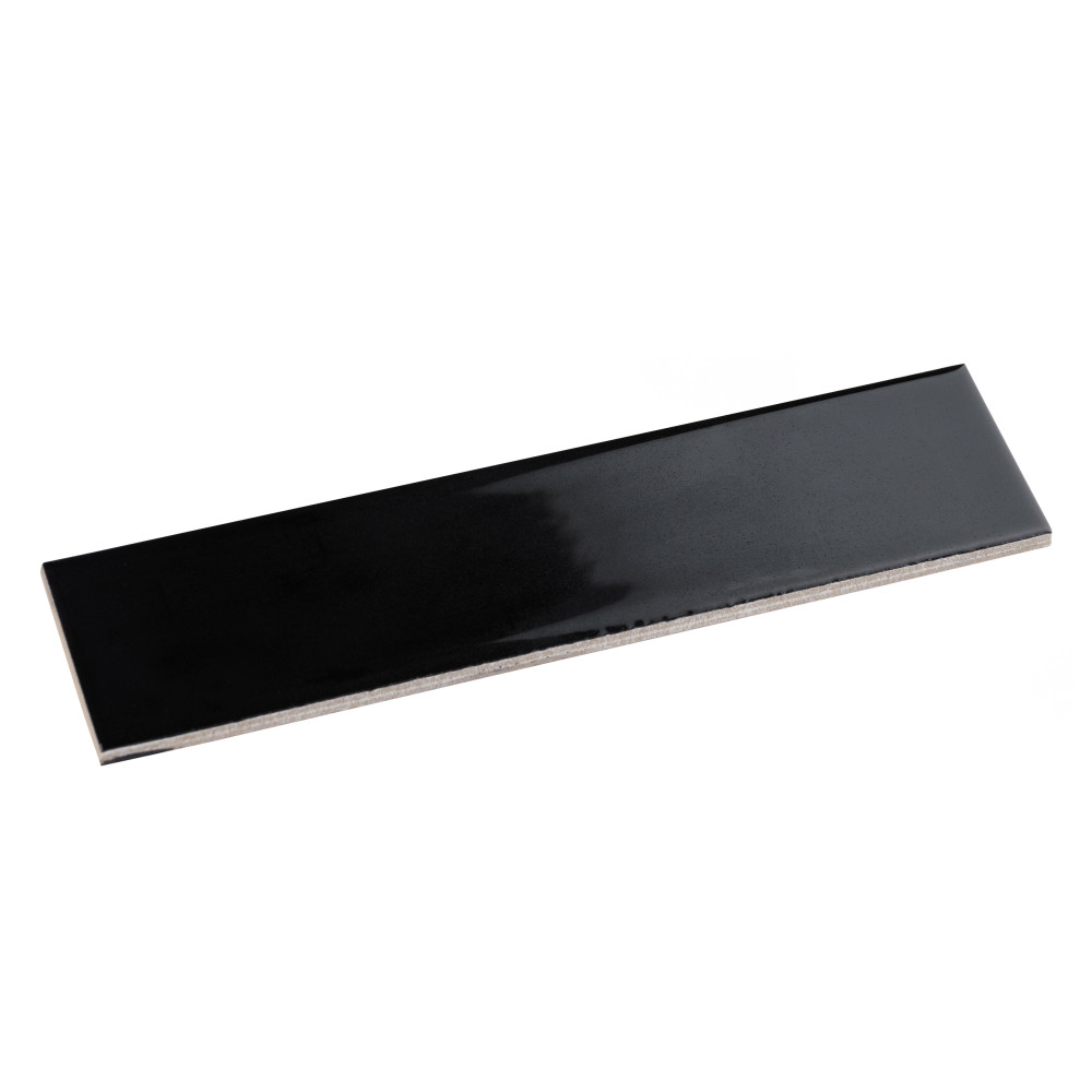 Metro Soho Subway Glossy Black 1-3/4 in. x 7-3/4 in. Ceramic Floor and Wall Tile