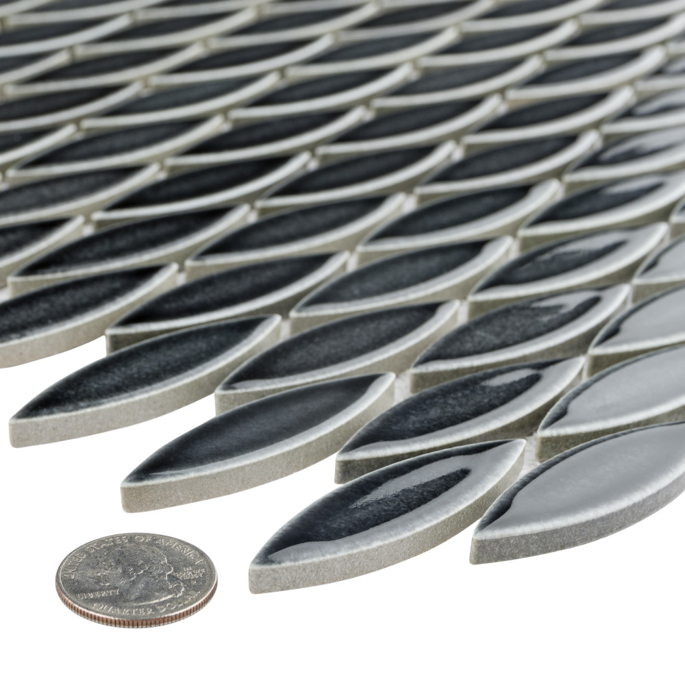 Pescado Storm Grey 12 in. x 12-1/2 in. Porcelain Mosaic Tile