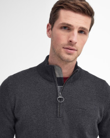 Felpa in cotone con mezza zip 
