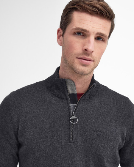 Felpa in cotone con mezza zip
