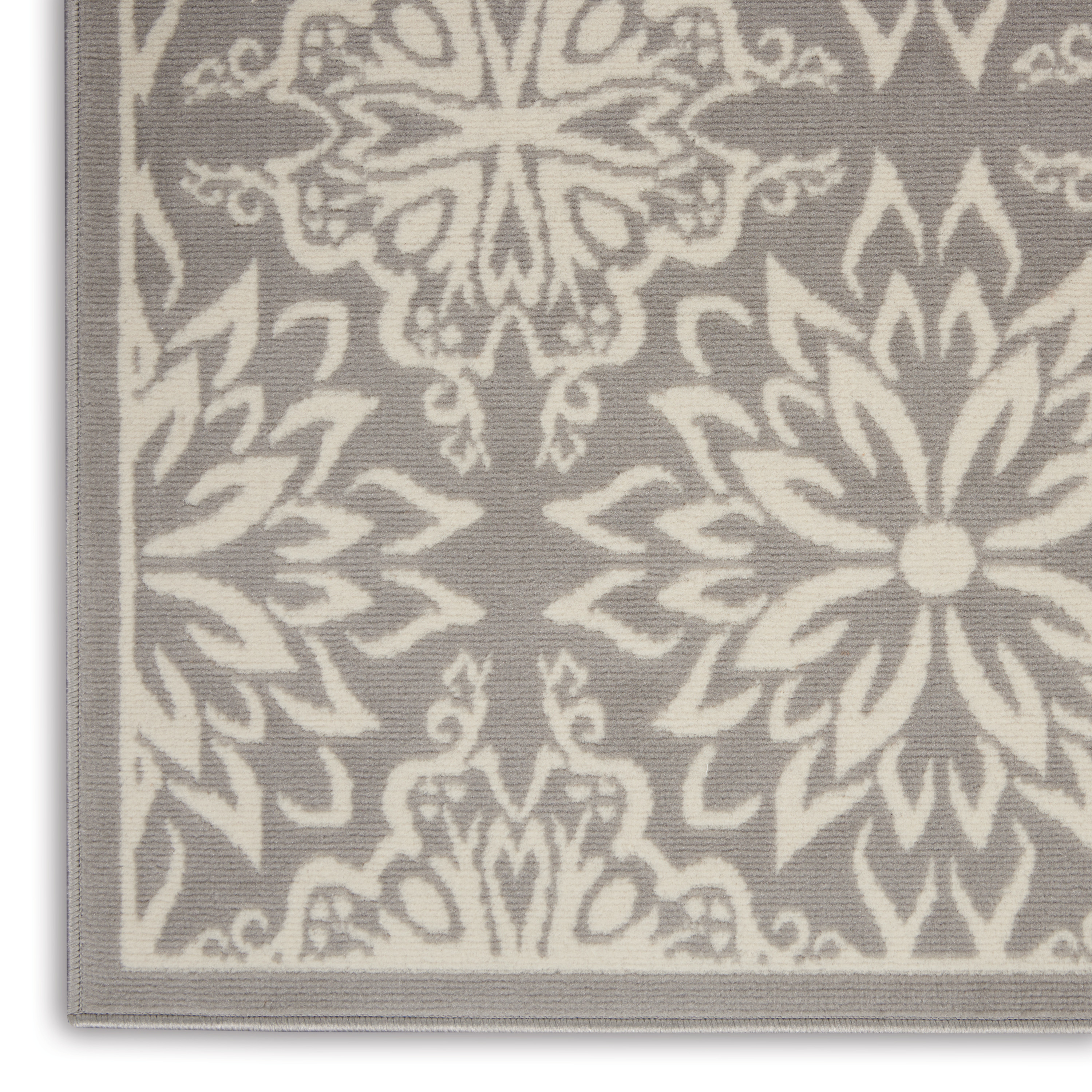 Nourison Jubilant 4' x 6' Ivory Grey Farmhouse Indoor Rug