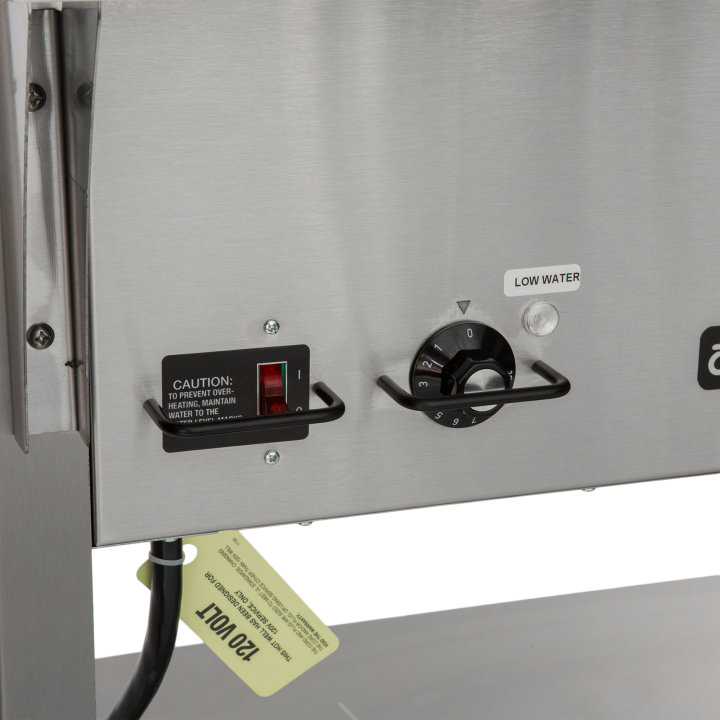 120-volt 2100-watt three-well Servewell® SL streamlined stainless steel hot-food table
