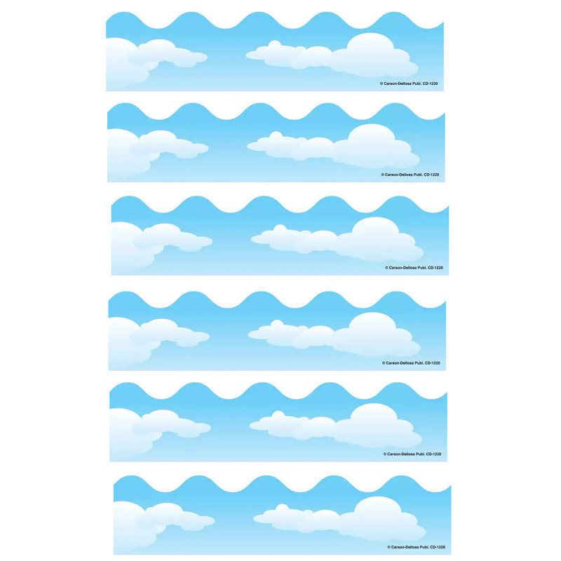 Clouds Classic Scalloped Border, 39 Feet Per Pack, 6 Packs