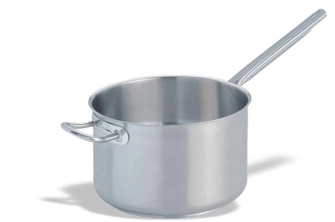 Cazo recto alto Inox-Pro 32 centímetros listo para la inducción en acabado satinado