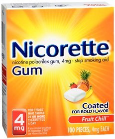 Nicorette Nicotine Polacrilex Gum 4 mg Fruit Chill