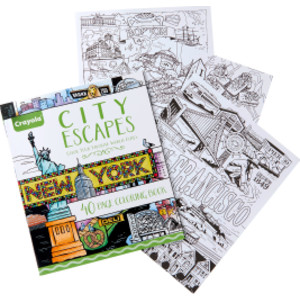 City Escapes Adult Coloring Book, City Coloring Pages, 40 Pages