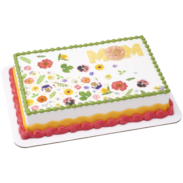 Bright Pressed Flowers PhotoCake® Edible Image®