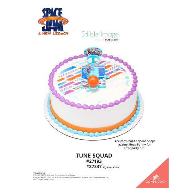 Space Jam: A New Legacy™ Tune Squad The Magic of Cakes® PhotoCake® Enhanced Round Background Page