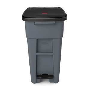 Rubbermaid Commercial, BRUTE, Step-On Rollout, 32 gal, Resin, Gray, Rectangle, Receptacle