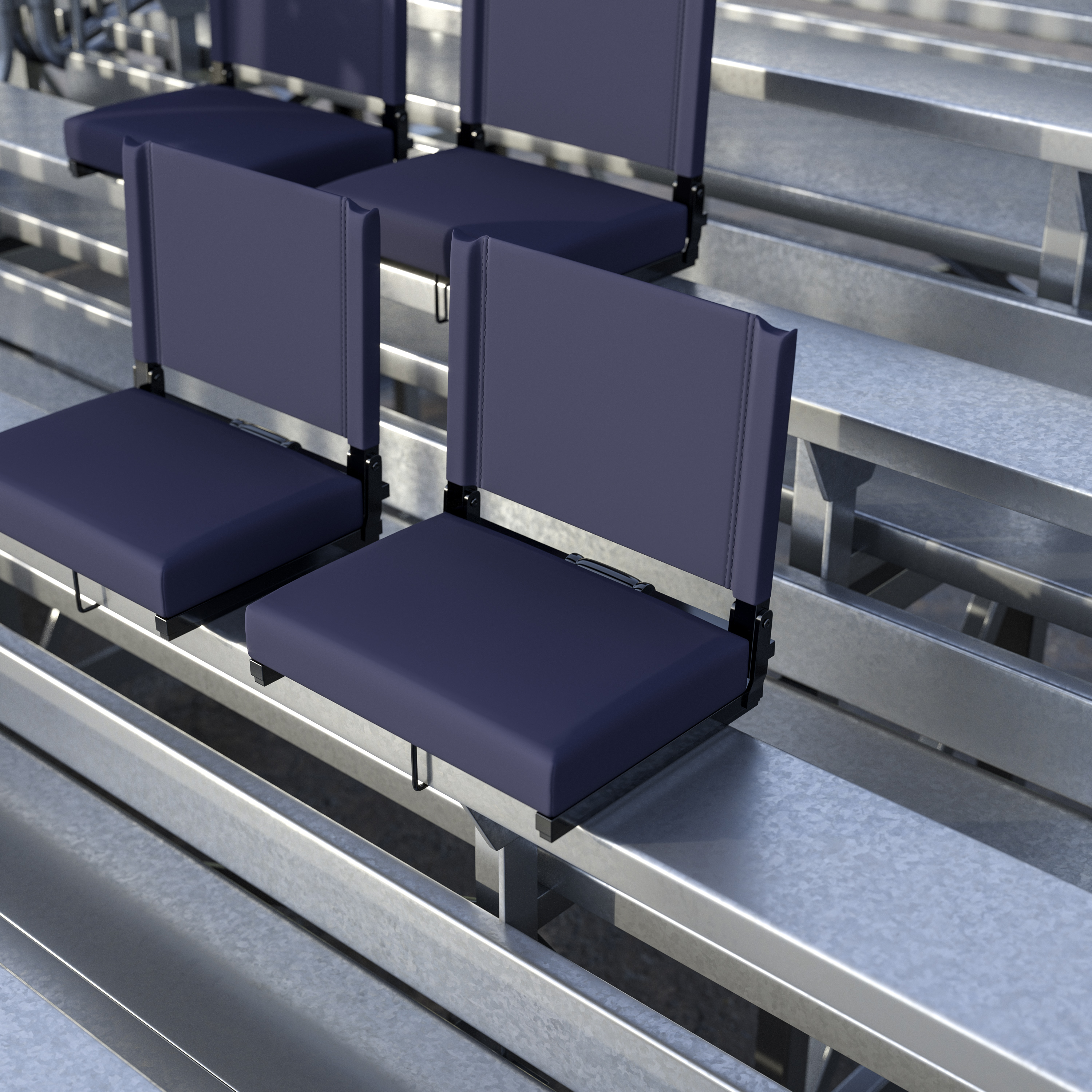 Juego de 2.500 lb. Silla de estadio ligera clasificada con asiento ultra acolchado, azul marino... - Imagen 21 de 175
