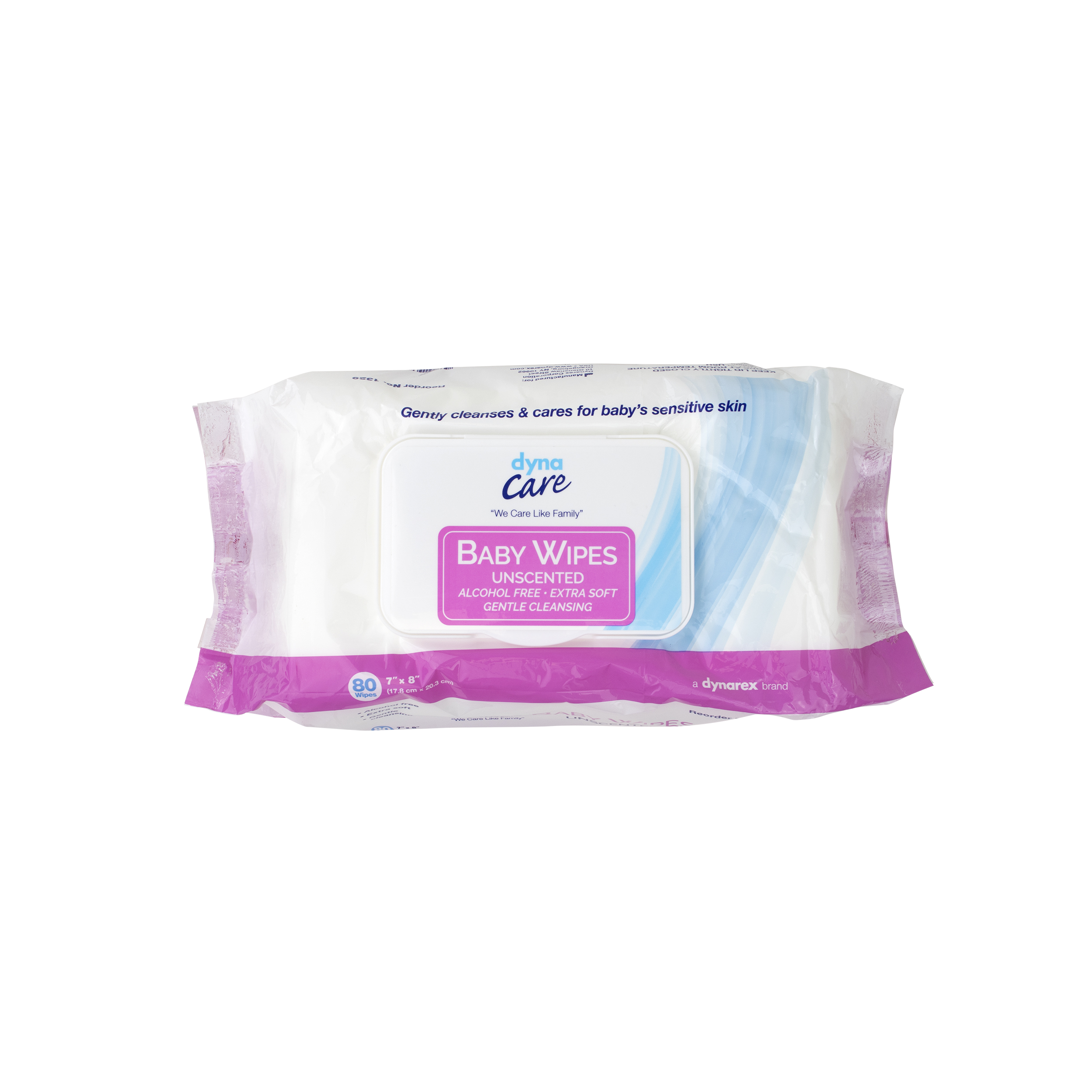 Baby Wipes (Unscented) 7 x 8in - 80 wipes/soft pack