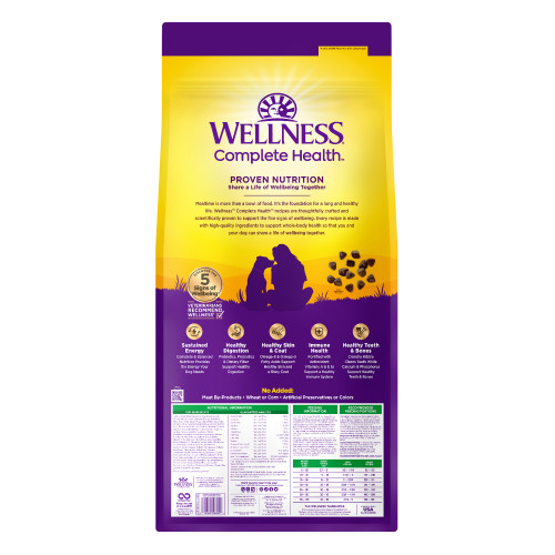 Wellness Complete Health Grained Lamb & Barley back packaging
