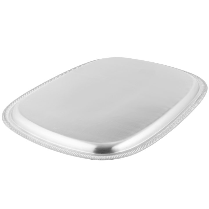 23 ½-inch Elegant Reflections oblong stainless steel serving tray