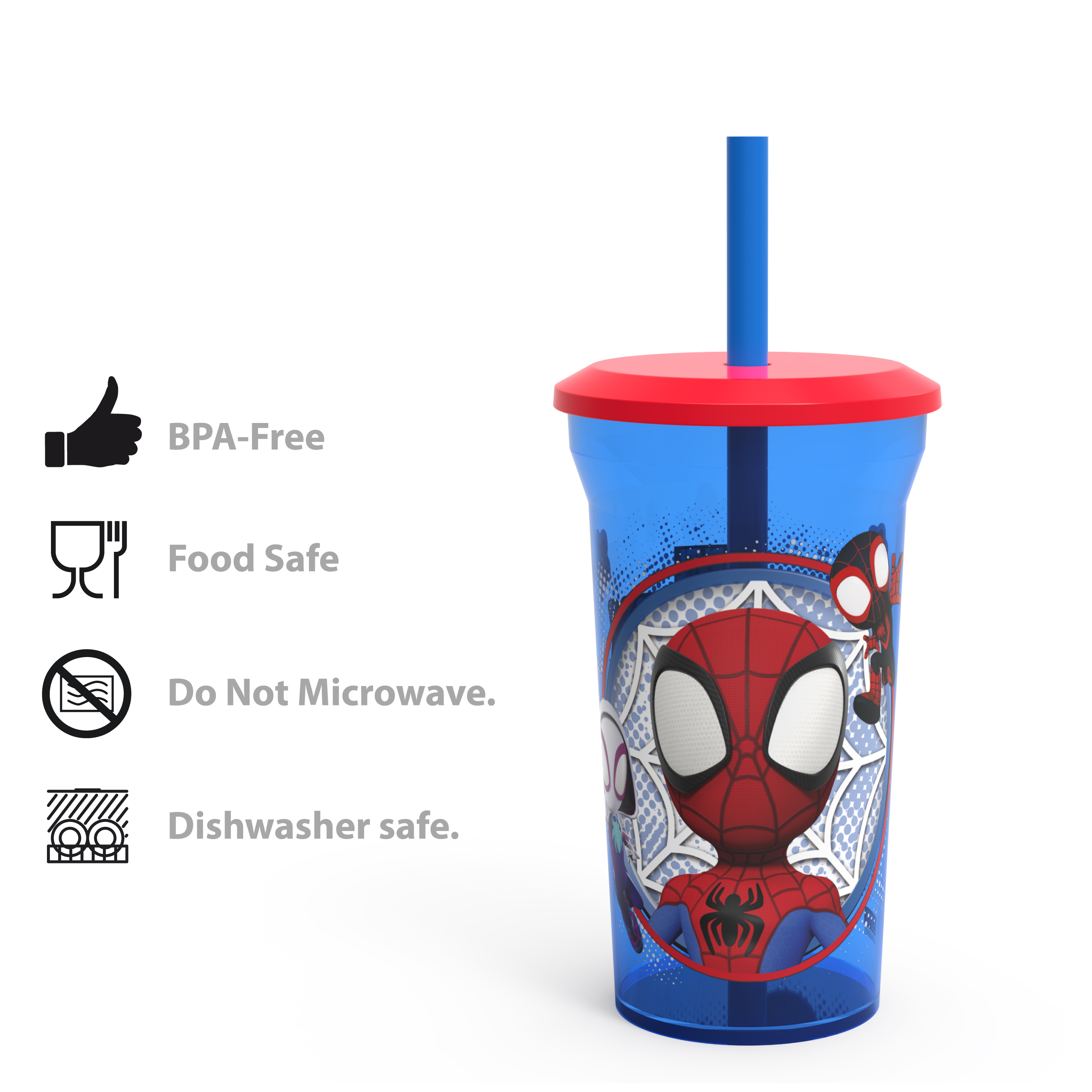 Spider-Man and His Amazing Friends 14 ounce Kids Tumbler, Spider-Friends, 4-piece set slideshow image 5