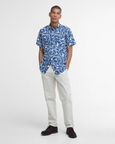 Spillroad Printed Short-Sleeved Shirt Dark Denim