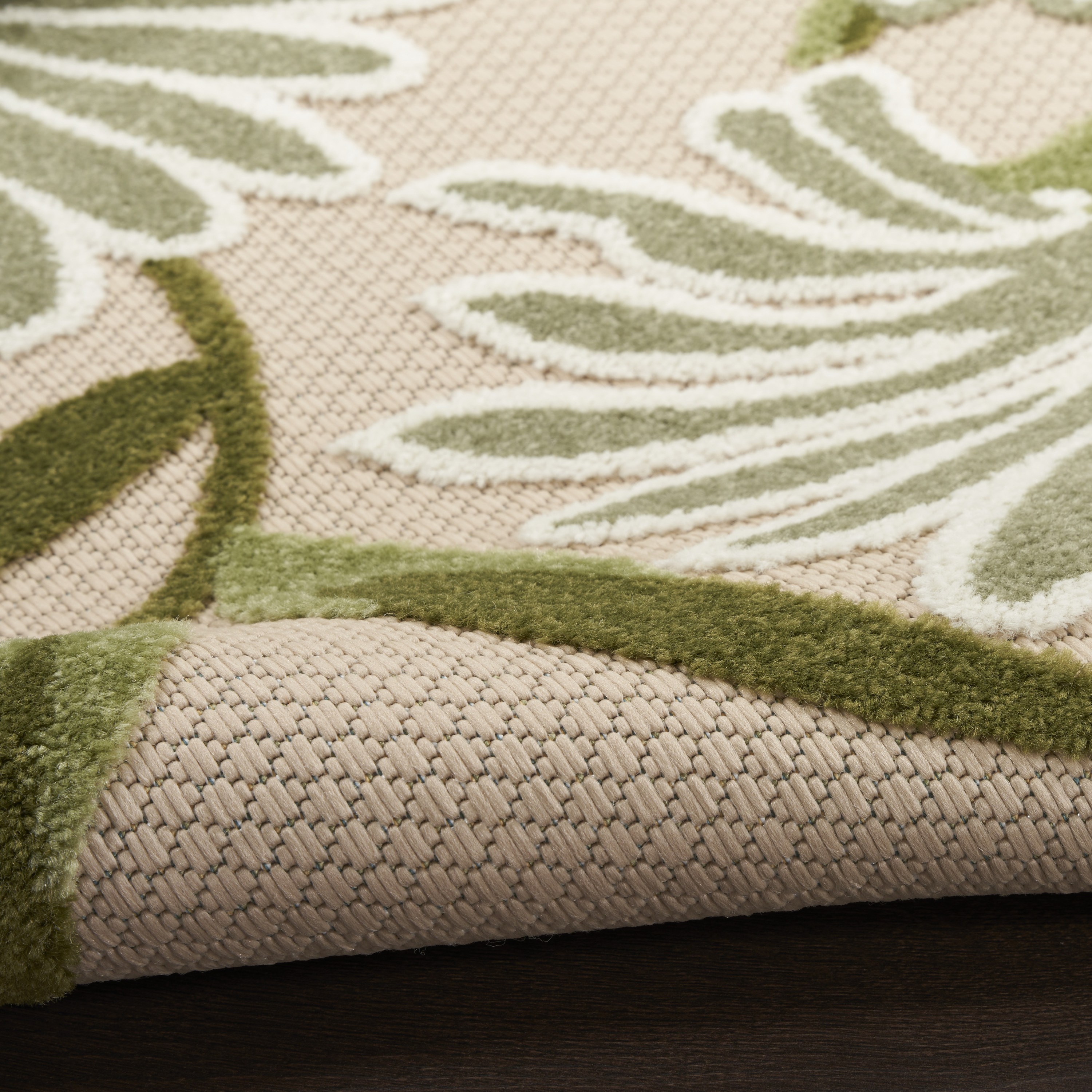 Nourison Aloha 2'3" x 8' Ivory Green Outdoor Rug