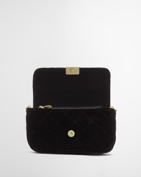 Mini borsa a tracolla trapuntata Soho Velvet Black