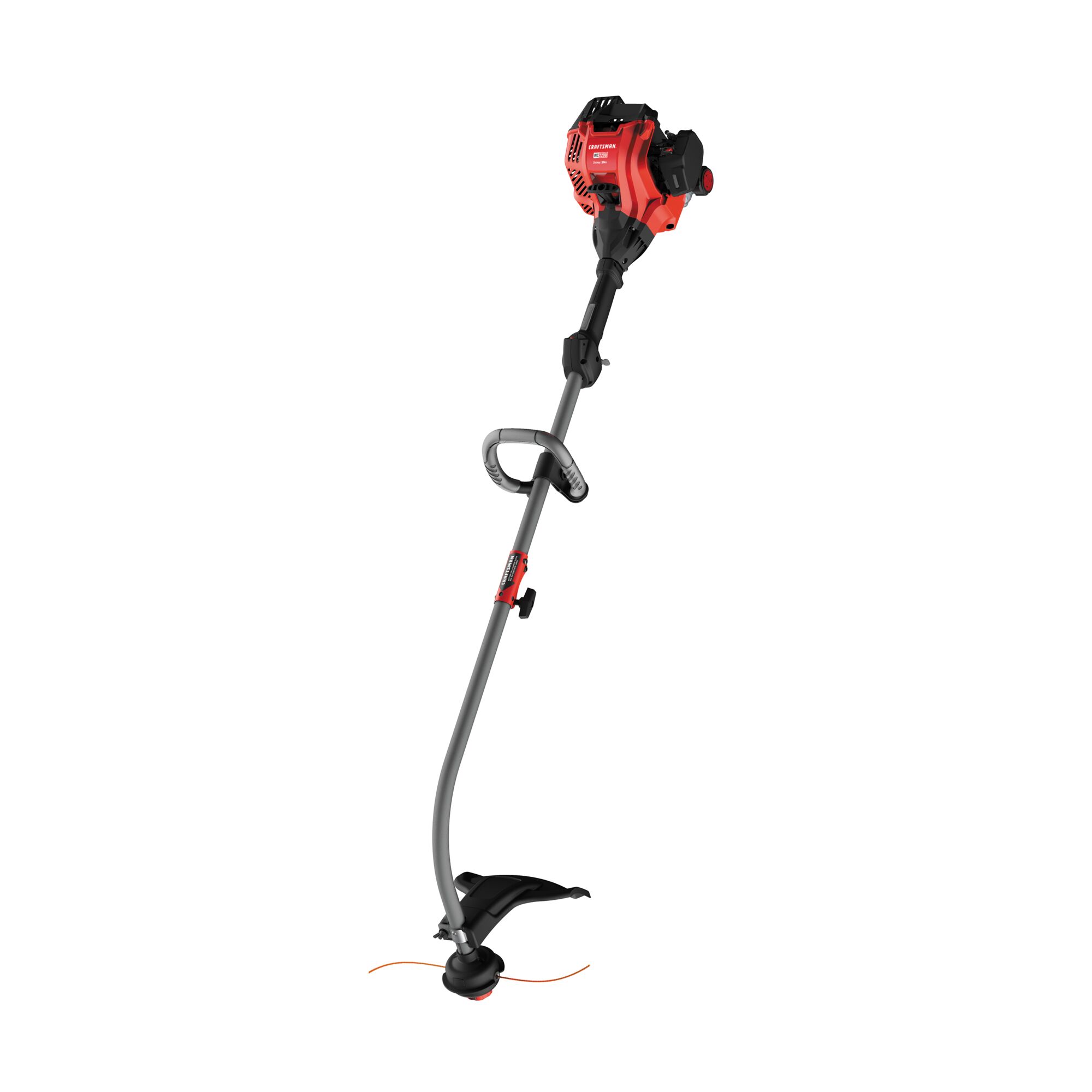 Right profile of W C 2200 weedwacker 25 C C 2 cycle 17 inch attachment capable curved shaft gas trimmer.