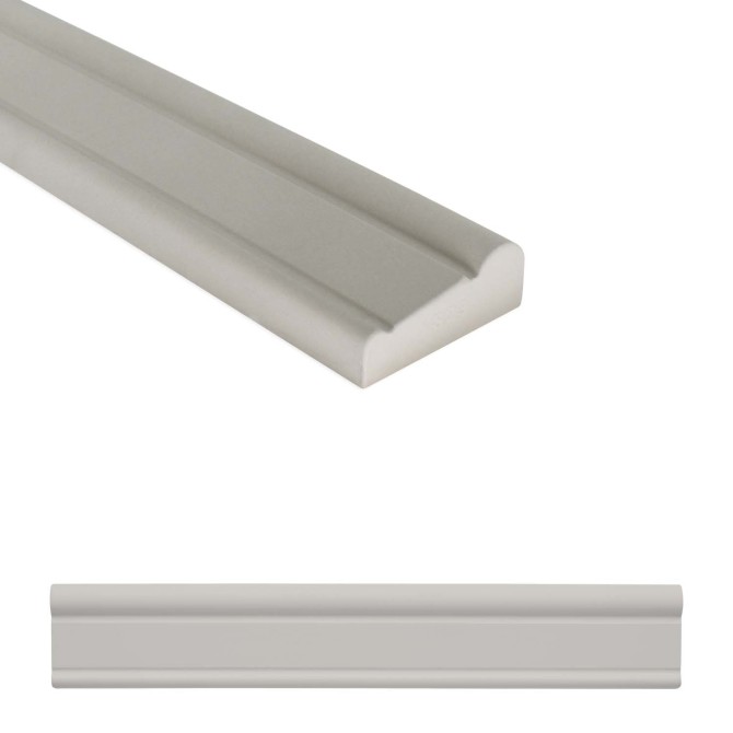 High Relief Liners Gray 2x12 Linear Chair Rail Matte Virginia Tile
