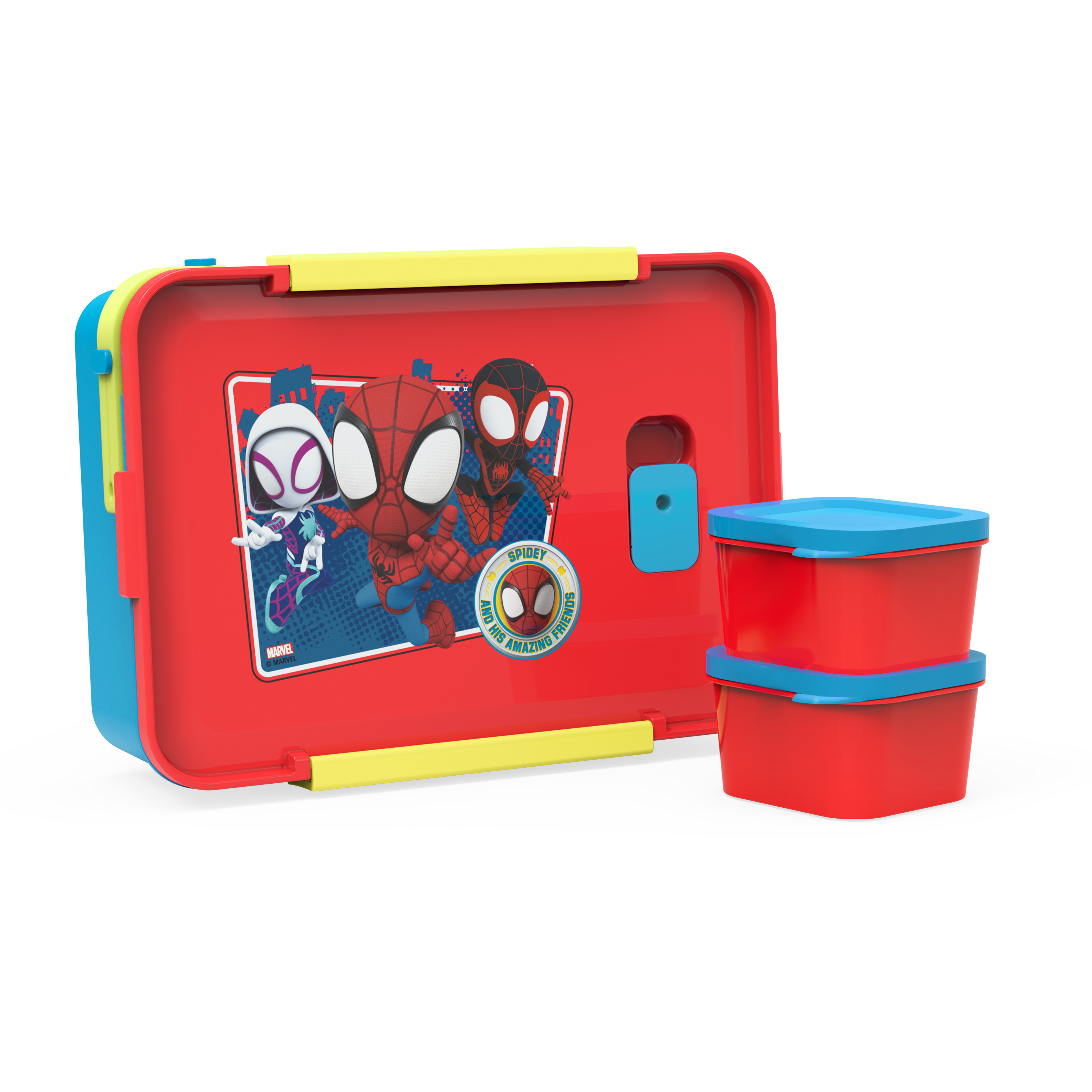 Spider-Man and His Amazing Friends Reusable Divided Bento Box, Spider-Friends, 3-piece set slideshow image 2