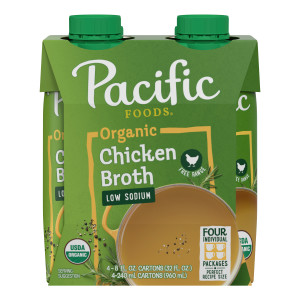 Pacific Foods® Low Sodium Organic Free-Range Chicken Broth, 8 oz Carton (4 Pack) featured image
