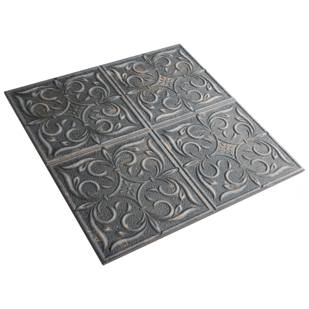 Antigua Lis Black 13 in. x 13 in. Porcelain Wall Tile