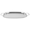 17 ⅞-inch Elegant Reflections oblong stainless steel serving tray with handles