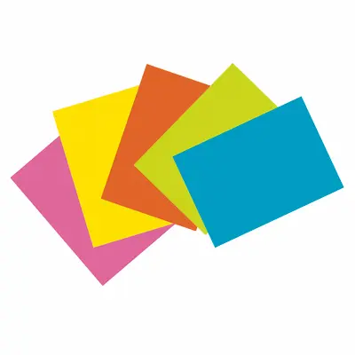 Pacon  Index Cards, 5 Super Bright Assorted Colors, Unruled,  4